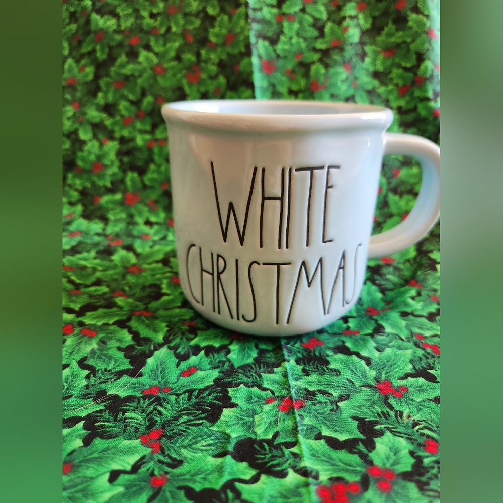 Rae Dunn White Christmas Mug Powder Blue New